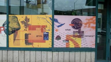 Two of the furthest right vinyl images, yellow and then pink.