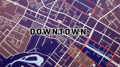 A closeup of Downtown.