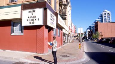 Image of red building with text that reads ....