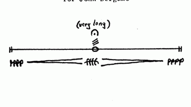 image with text that read " Having never written a note for percussion". Underneath is a singular not made very long. 