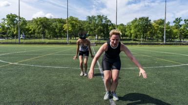 photo of Caroline St-Laurent, Liliane Moussa on field