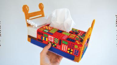 Hand holding needle point bed, tissue holder