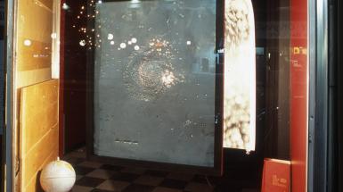 Image of space hanging in window display