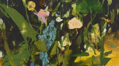 Image of expressionistic painted flowers 