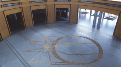 shadow of an absent merry-go-round marks made of sand