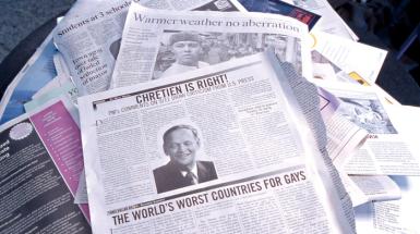 A pile of newspapers