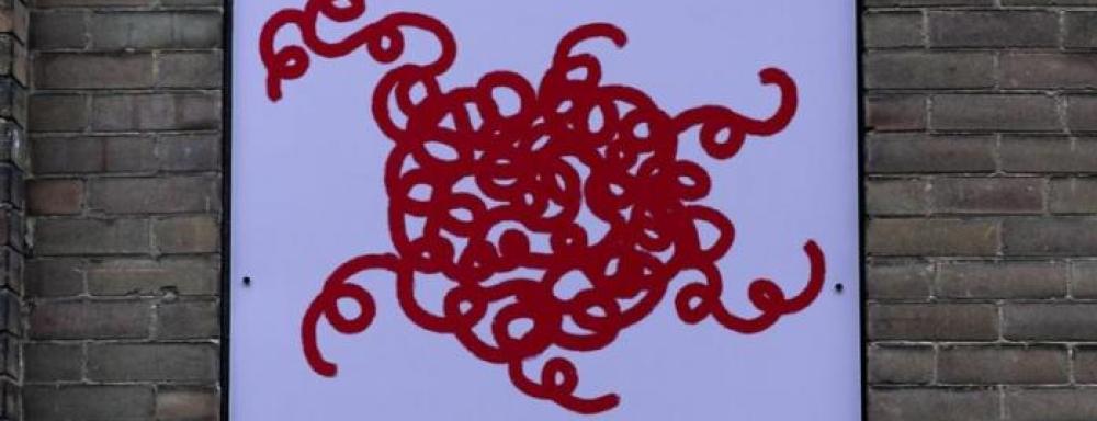 Swirly lines that create almost a ball shape with text everything will be alright