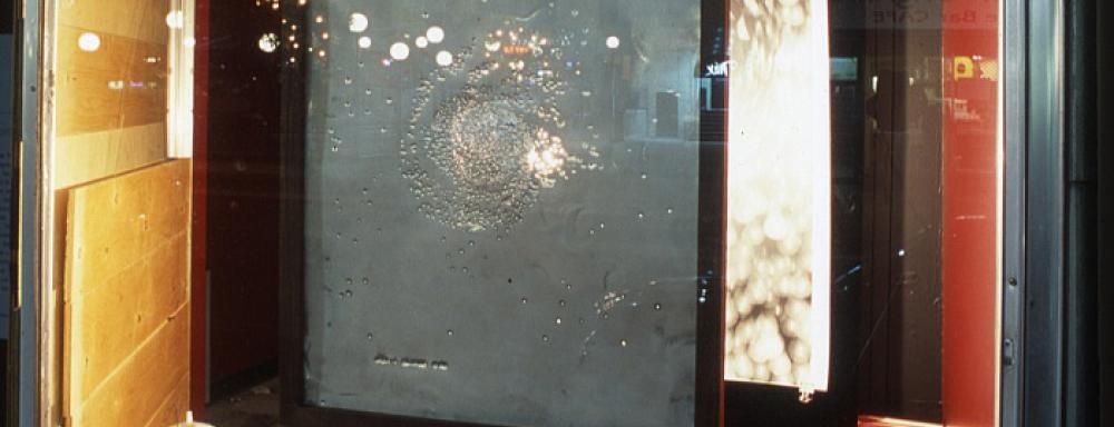 Image of space hanging in window display