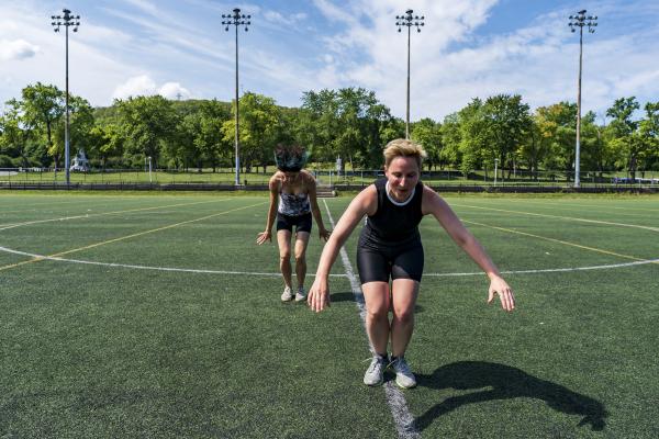 photo of Caroline St-Laurent, Liliane Moussa on field