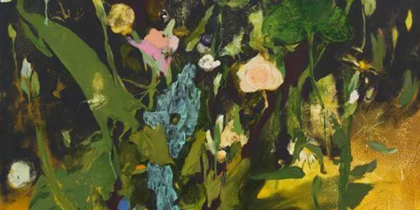 Image of expressionistic painted flowers 